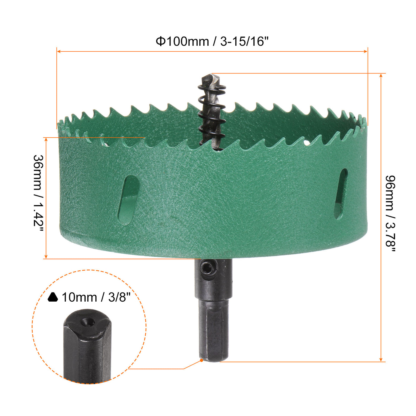 Harfington 100mm 3-15/16" M42 High Speed Steel Bi-Metal Hole Saw Drill Bit for Wood Plastic