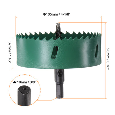 Harfington 105mm 4-1/8" M42 High Speed Steel Bi-Metal Hole Saw Drill Bit for Wood Plastic