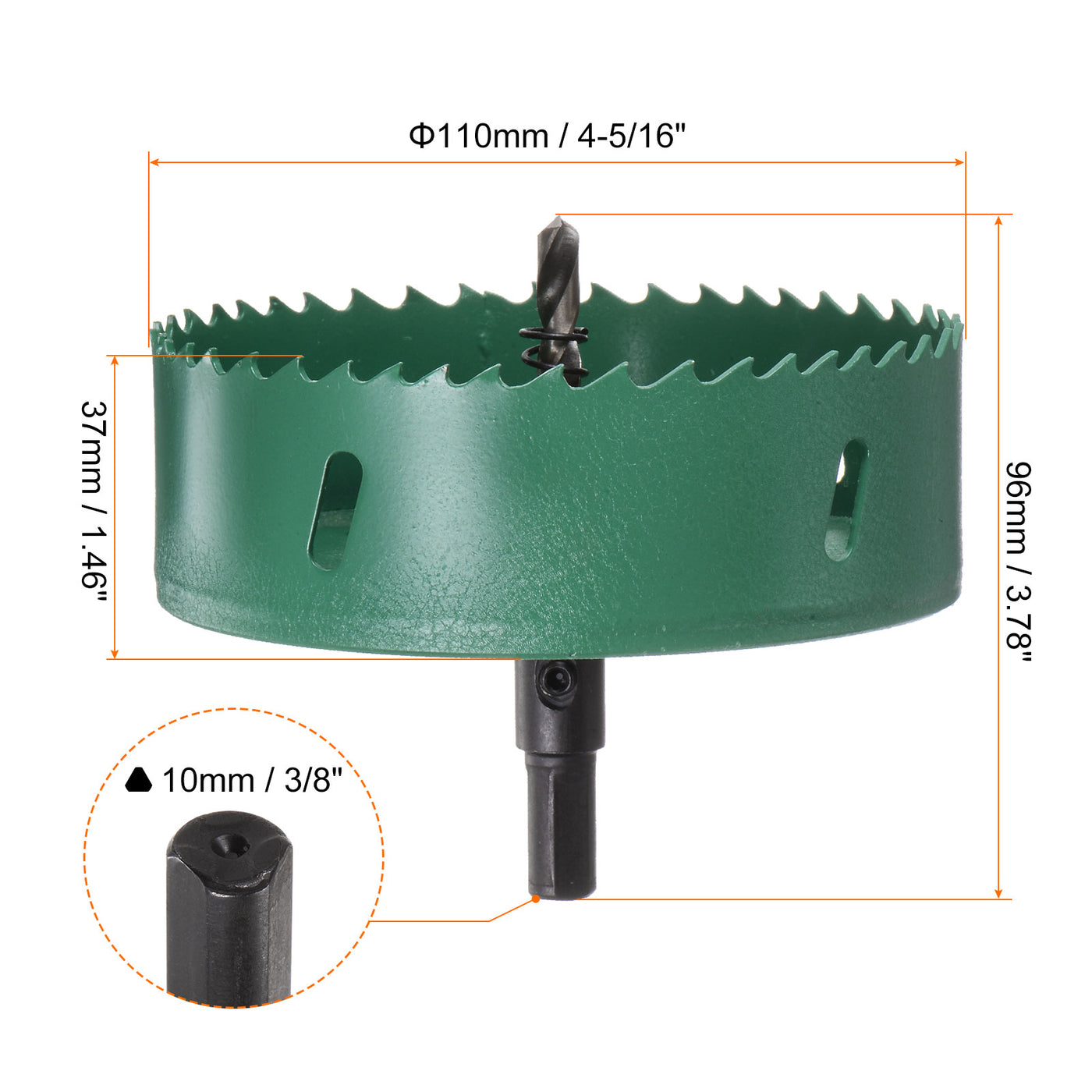 Harfington 110mm 4-5/16" M42 High Speed Steel Bi-Metal Hole Saw Drill Bit for Wood Plastic