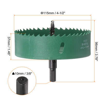 Harfington 115mm 4-1/2" M42 High Speed Steel Bi-Metal Hole Saw Drill Bit for Wood Plastic