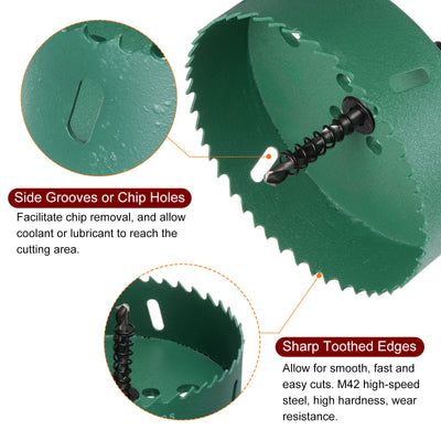 Harfington 115mm 4-1/2" M42 High Speed Steel Bi-Metal Hole Saw Drill Bit for Wood Plastic