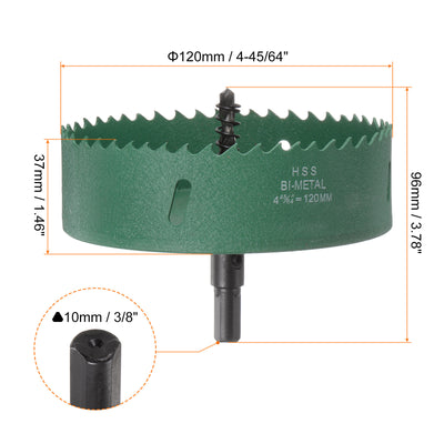 Harfington 120mm 4-45/64" M42 High Speed Steel Bi-Metal Hole Saw Drill Bit for Wood Plastic