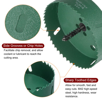 Harfington 120mm 4-45/64" M42 High Speed Steel Bi-Metal Hole Saw Drill Bit for Wood Plastic