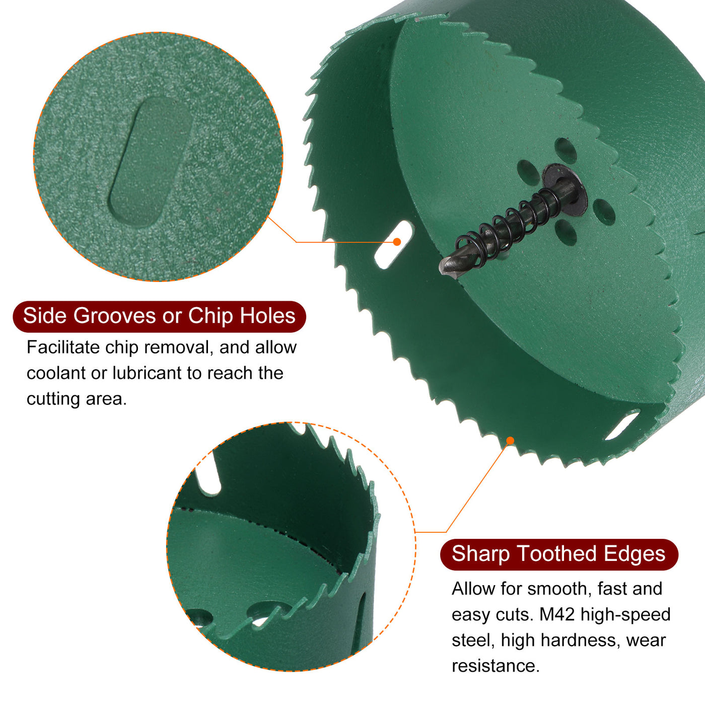 Harfington 125mm 4-29/32" M42 High Speed Steel Bi-Metal Hole Saw Drill Bit for Wood Plastic