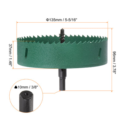 Harfington 135mm 5-5/16" M42 High Speed Steel Bi-Metal Hole Saw Drill Bit for Wood Plastic