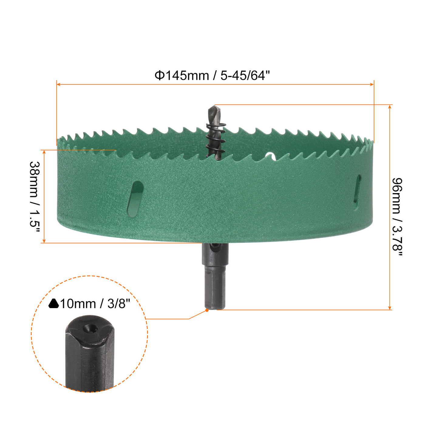 Harfington 145mm 5-45/64" M42 High Speed Steel Bi-Metal Hole Saw Drill Bit for Wood Plastic