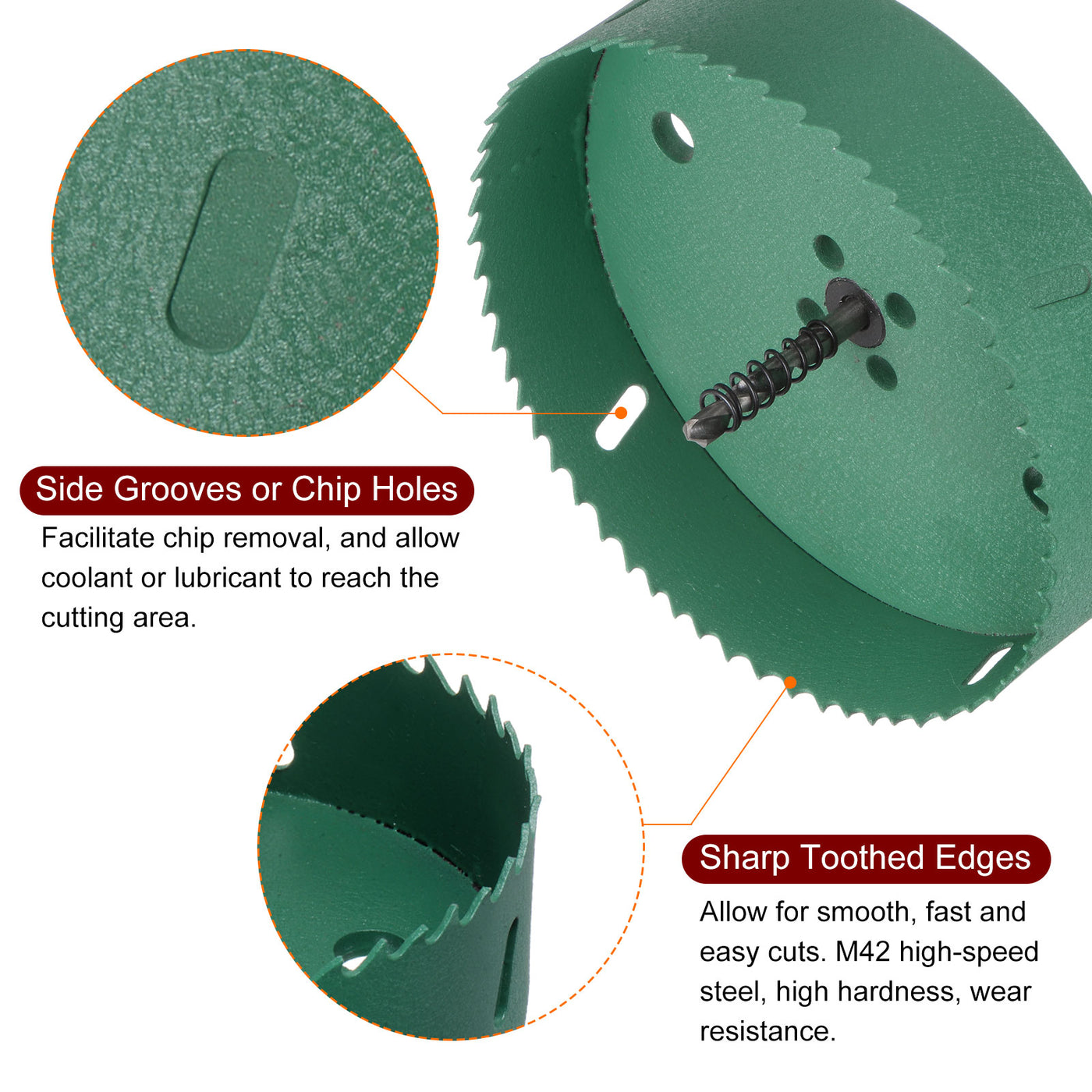 Harfington 145mm 5-45/64" M42 High Speed Steel Bi-Metal Hole Saw Drill Bit for Wood Plastic