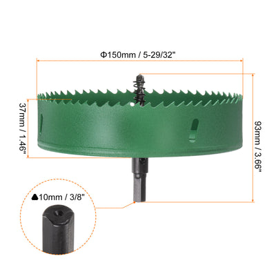 Harfington 150mm 5-29/32" M42 High Speed Steel Bi-Metal Hole Saw Drill Bit for Wood Plastic