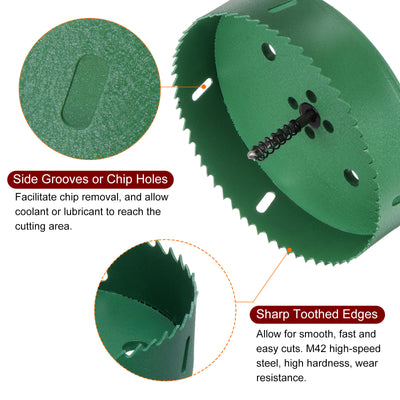 Harfington 150mm 5-29/32" M42 High Speed Steel Bi-Metal Hole Saw Drill Bit for Wood Plastic