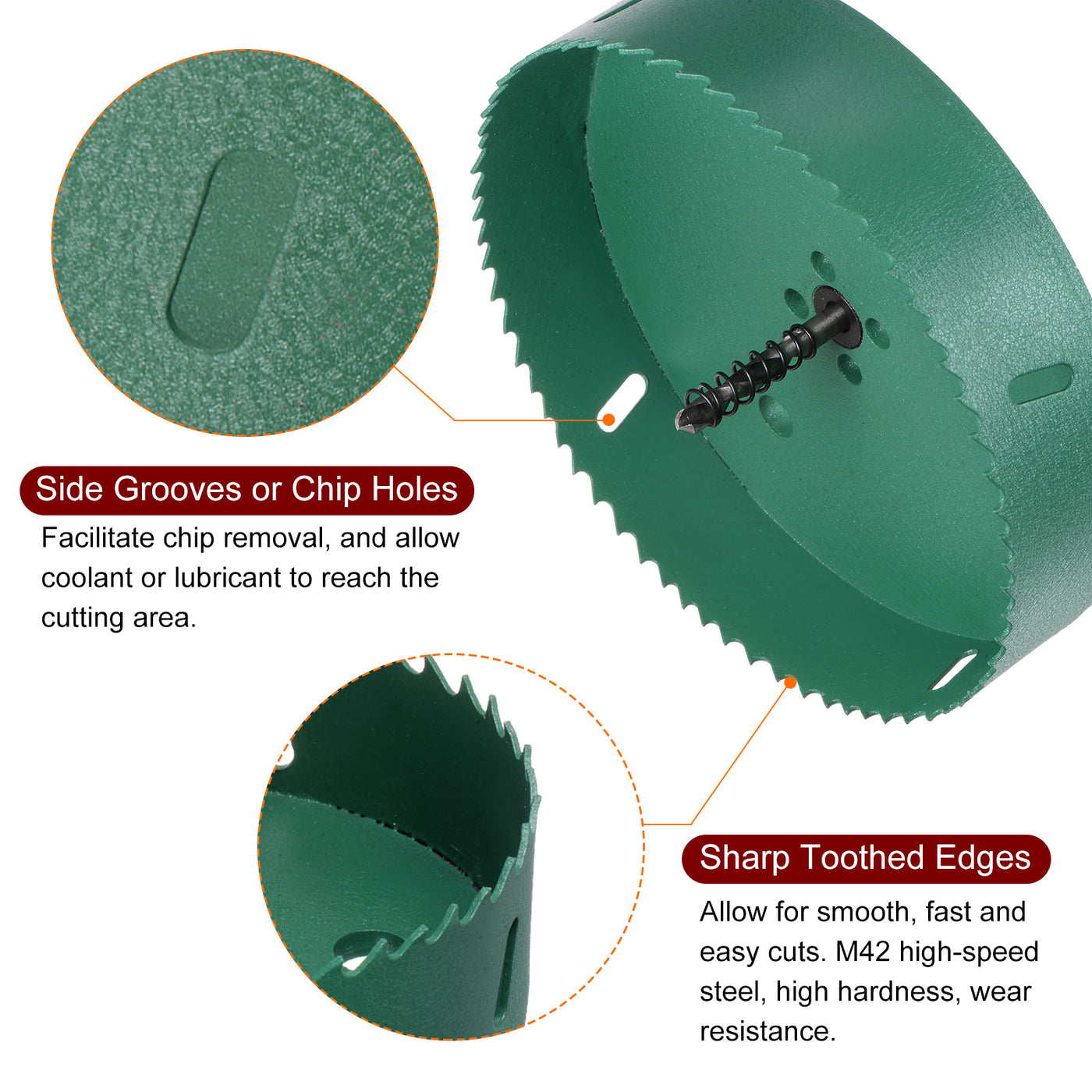 Harfington 160mm 6-5/16" M42 High Speed Steel Bi-Metal Hole Saw Drill Bit for Wood Plastic