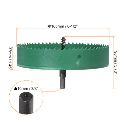 Harfington 165mm 6-1/2" M42 High Speed Steel Bi-Metal Hole Saw Drill Bit for Wood Plastic