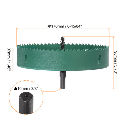 Harfington 170mm 6-45/84" M42 High Speed Steel Bi-Metal Hole Saw Drill Bit for Wood Plastic