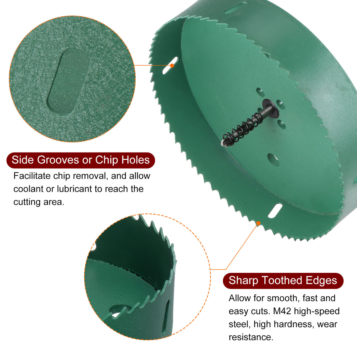 Harfington 175mm 6-13/16" M42 High Speed Steel Bi-Metal Hole Saw Drill Bit for Wood Plastic