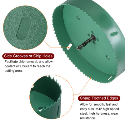 Harfington 185mm 7-17/64" M42 High Speed Steel Bi-Metal Hole Saw Drill Bit for Wood Plastic