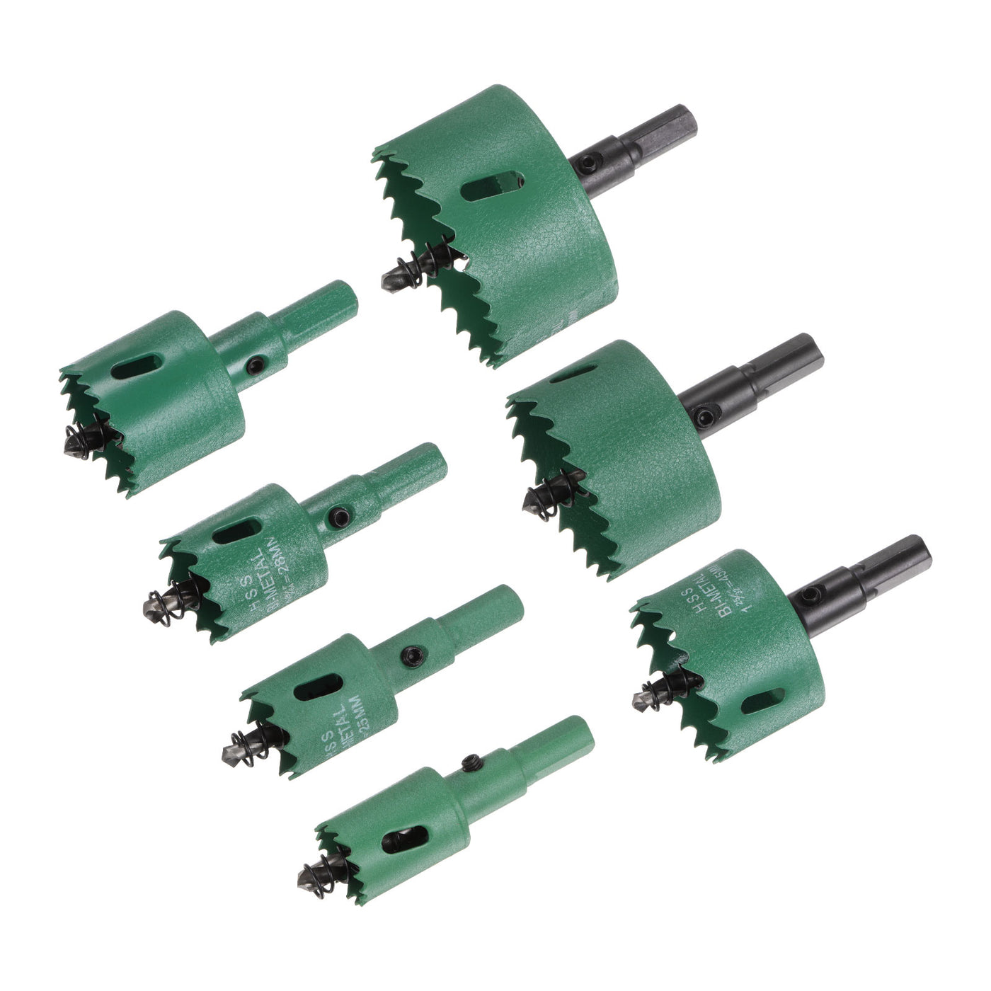 Harfington 7pcs 22mm-65mm M42 High Speed Steel Bi-Metal Hole Saw Drill Bit Set for Wood