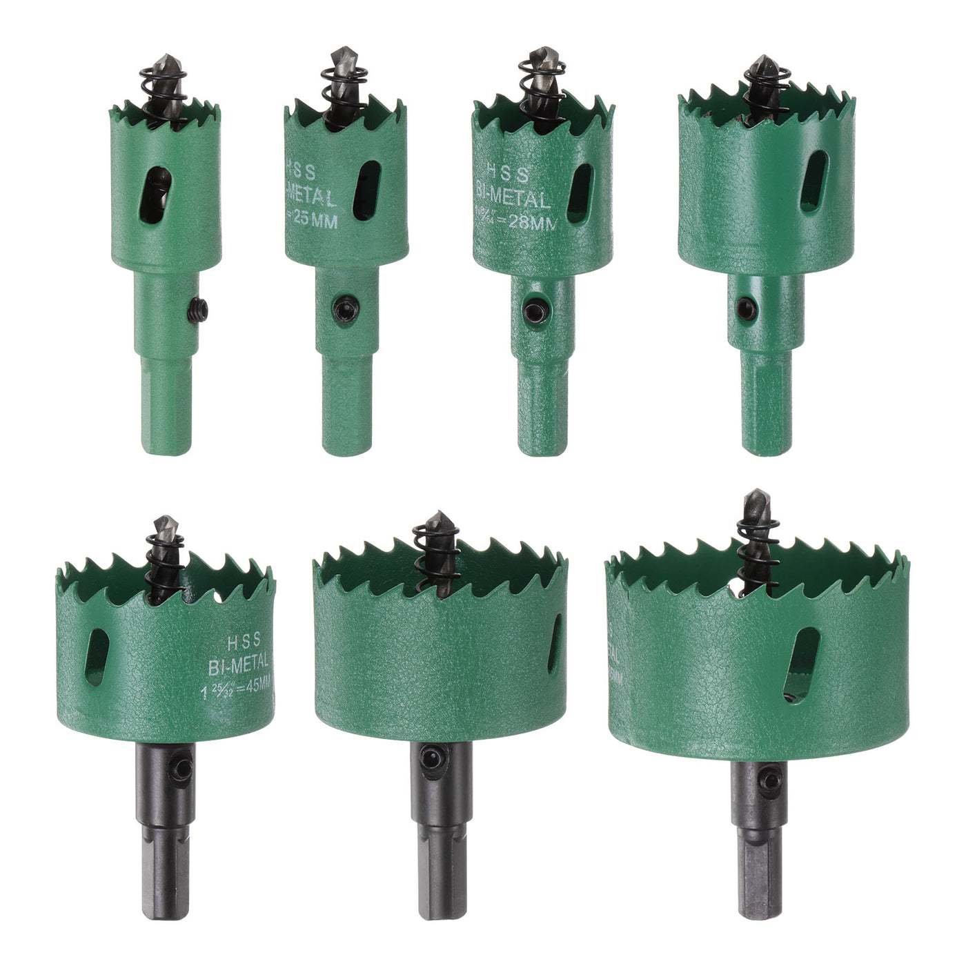 Harfington 7pcs 22mm-65mm M42 High Speed Steel Bi-Metal Hole Saw Drill Bit Set for Wood