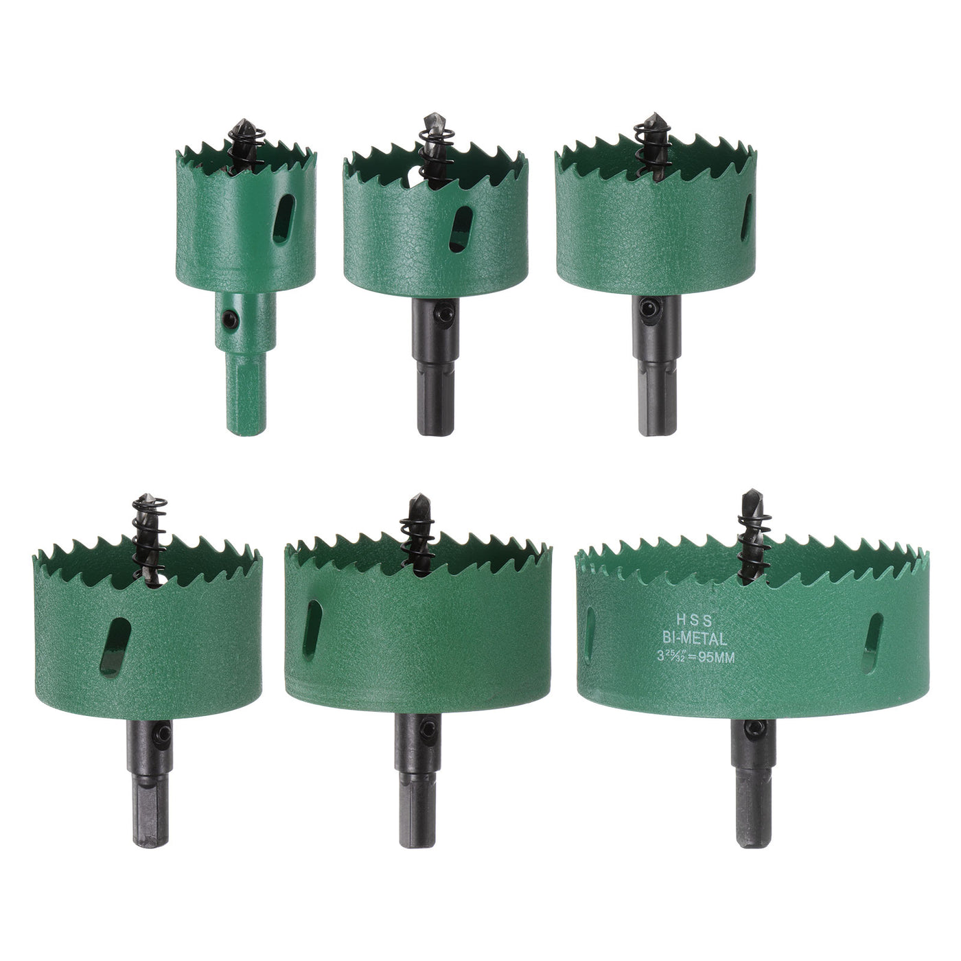 Harfington 6pcs 35mm-95mm M42 High Speed Steel Bi-Metal Hole Saw Drill Bit Set Kit for Wood