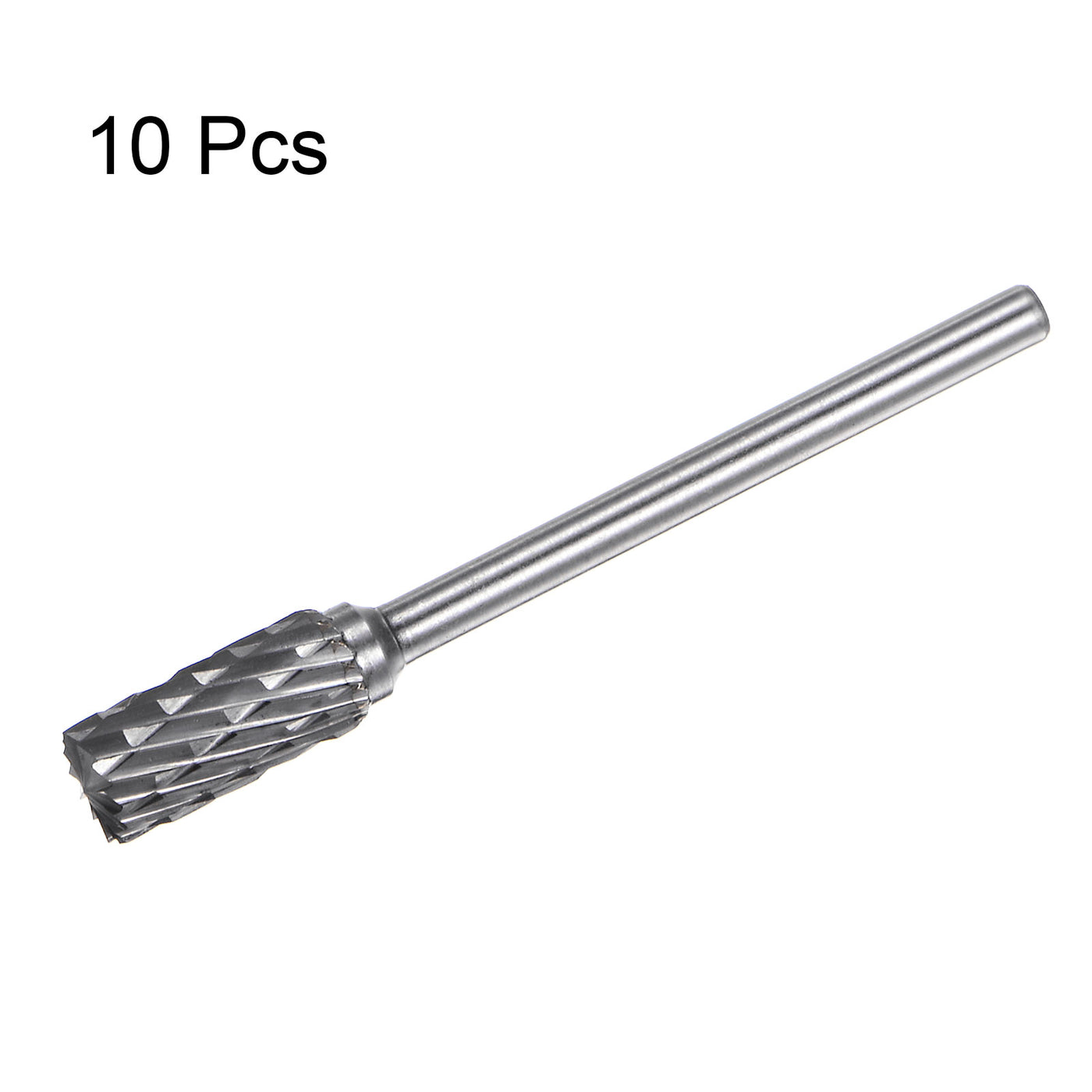 Harfington 10pcs 1/4" (6mm) Head 1/8" (3mm) Shank A-Shape Double Cut Carbide Rotary Burrs