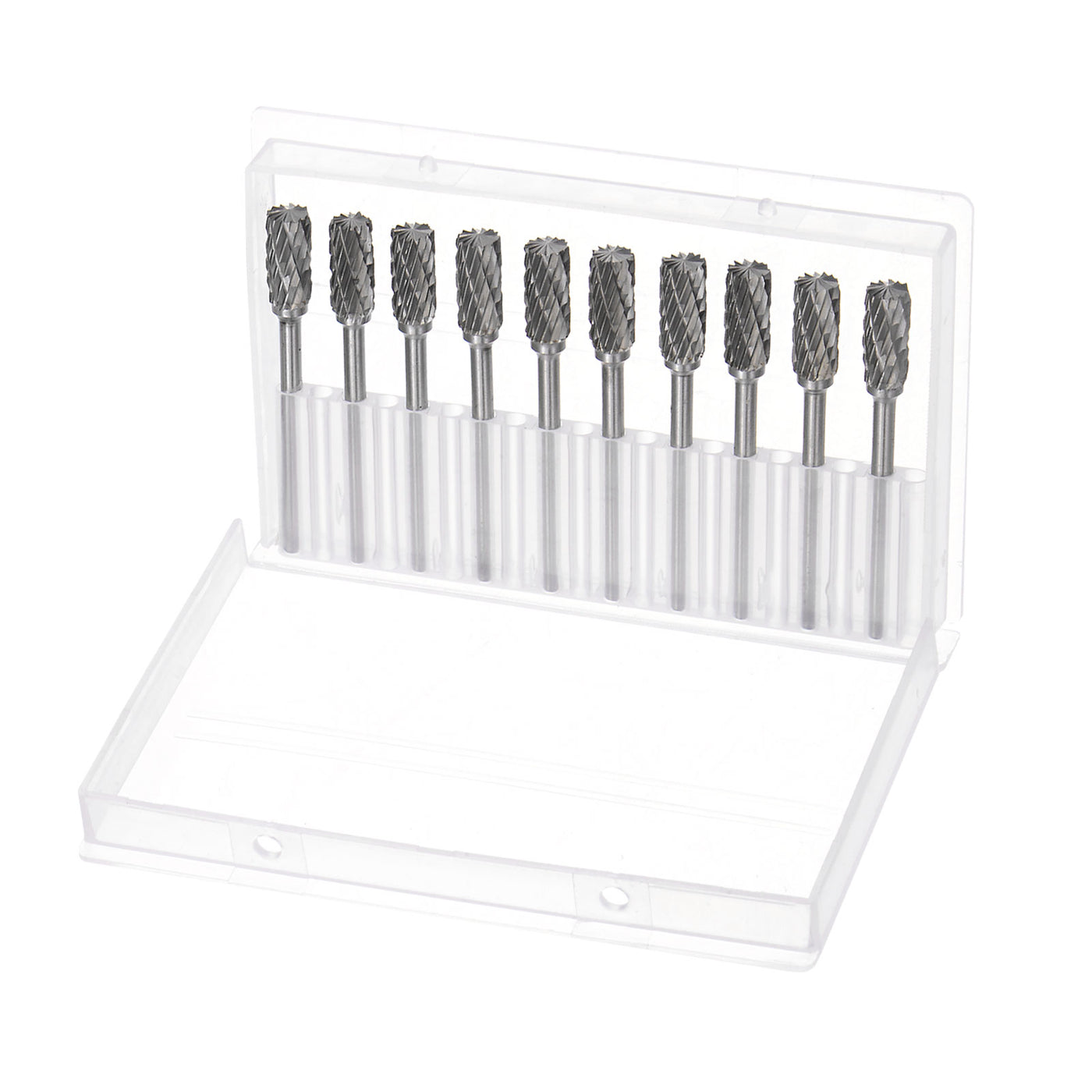 Harfington 10pcs 1/4" (6mm) Head 1/8" (3mm) Shank A-Shape Double Cut Carbide Rotary Burrs