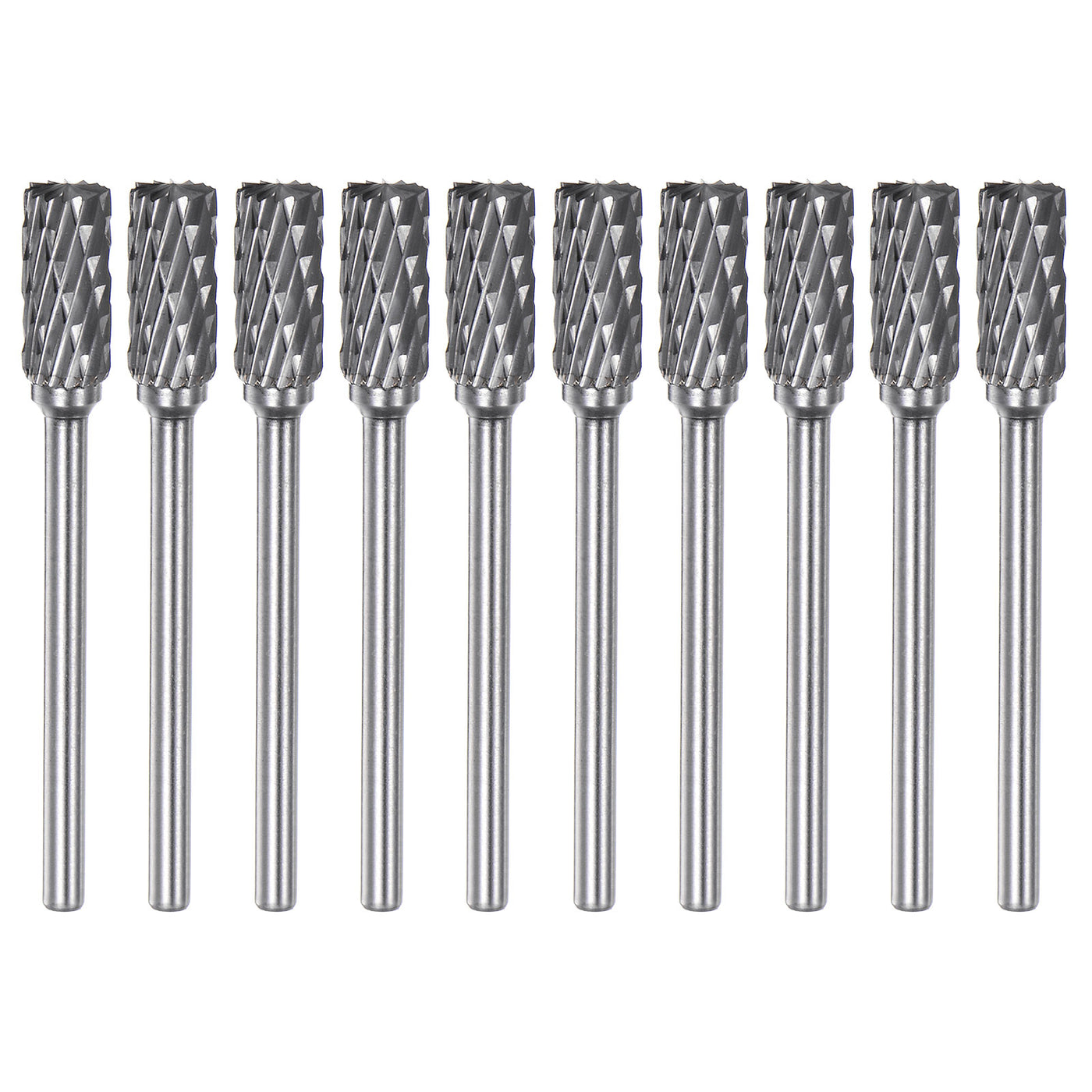 Harfington 10pcs 1/4" (6mm) Head 1/8" (3mm) Shank A-Shape Double Cut Carbide Rotary Burrs