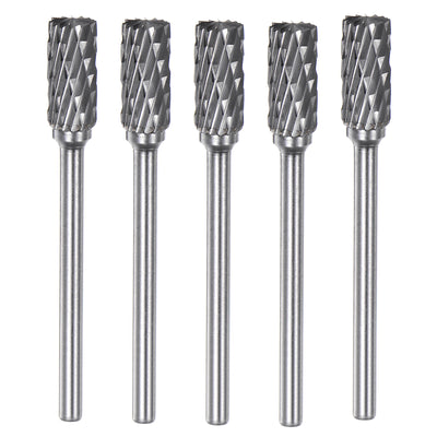 Harfington 5pcs 1/4" (6mm) Head 1/8" (3mm) Shank A-Shape Double Cut Carbide Rotary Burrs