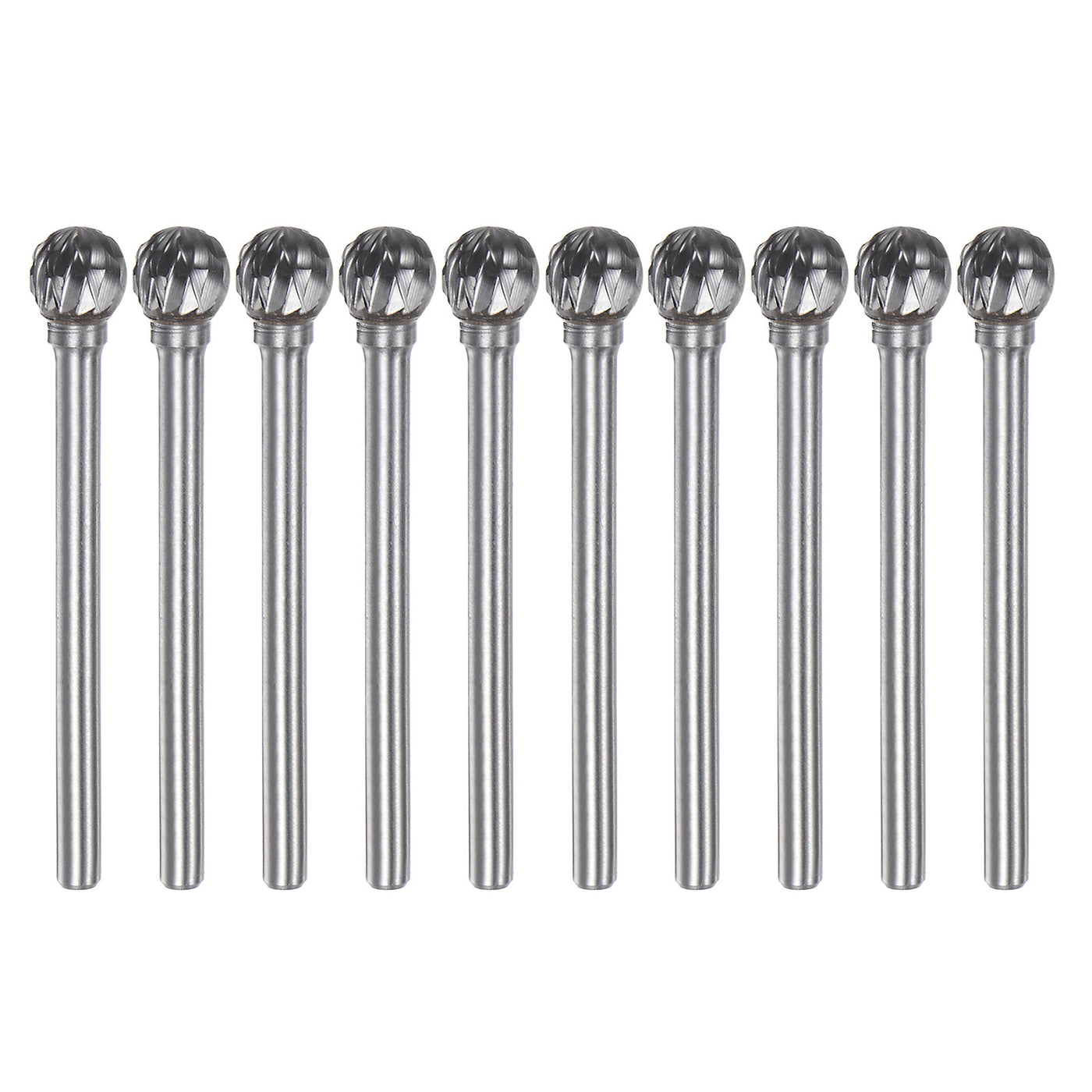 Harfington 10pcs 1/4" (6mm) Head 1/8" (3mm) Shank D-Shape Double Cut Carbide Rotary Burrs