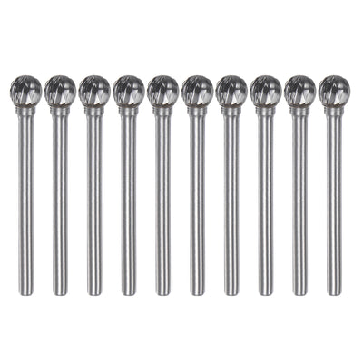 Harfington 10pcs 1/4" (6mm) Head 1/8" (3mm) Shank D-Shape Double Cut Carbide Rotary Burrs