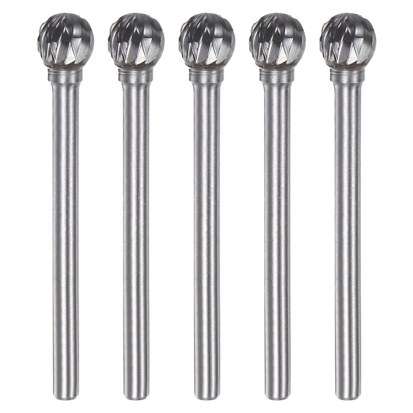 Harfington 5pcs 1/4" (6mm) Head 1/8" (3mm) Shank D-Shape Double Cut Carbide Rotary Burrs