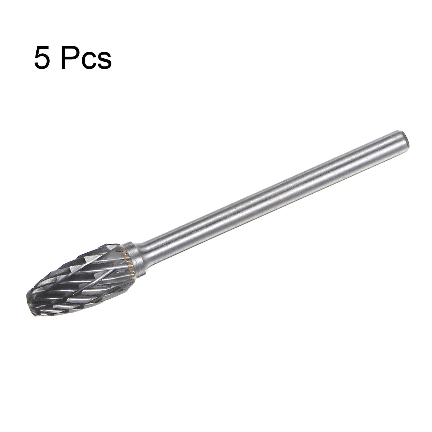 Harfington 5pcs 1/4" (6mm) Head 1/8" (3mm) Shank H-Shape Double Cut Carbide Rotary Burrs