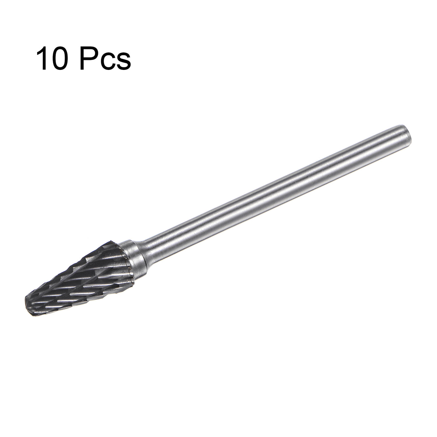 Harfington 10pcs 1/4" (6mm) Head 1/8" (3mm) Shank L-Shape Double Cut Carbide Rotary Burrs