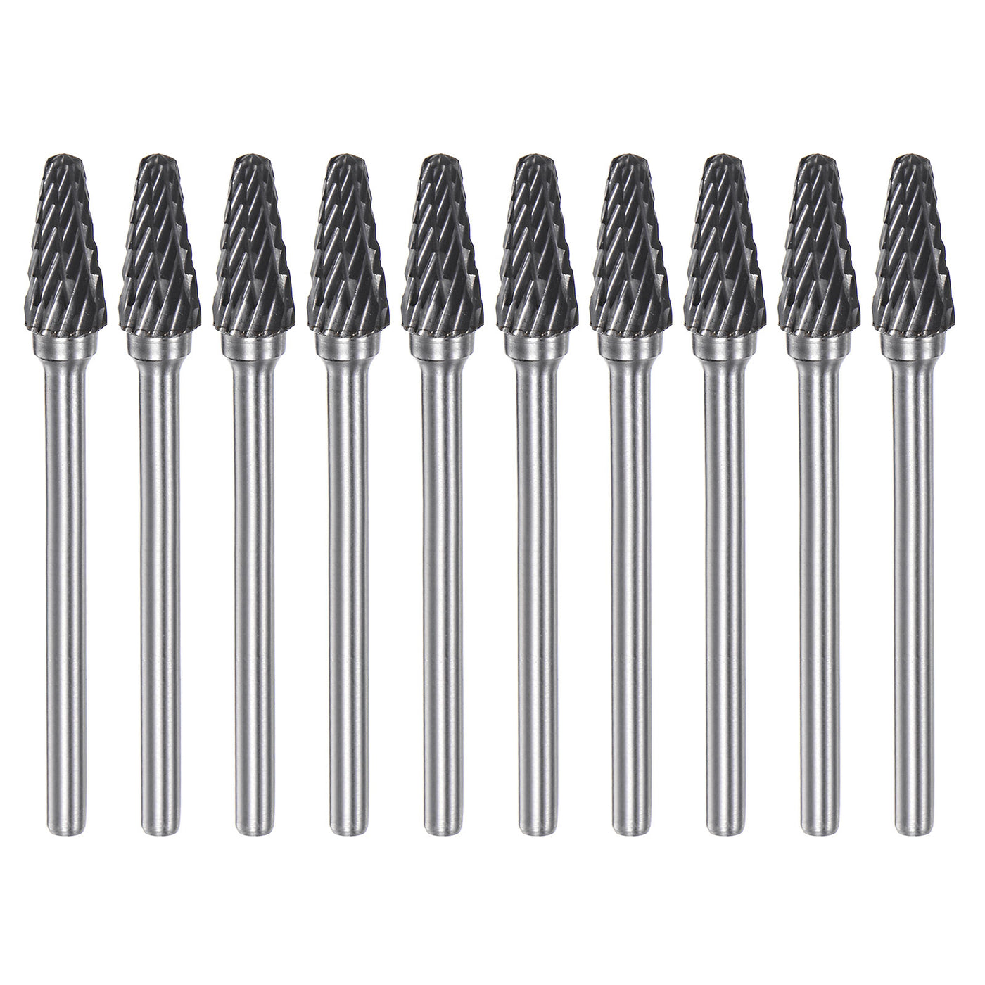 Harfington 10pcs 1/4" (6mm) Head 1/8" (3mm) Shank L-Shape Double Cut Carbide Rotary Burrs