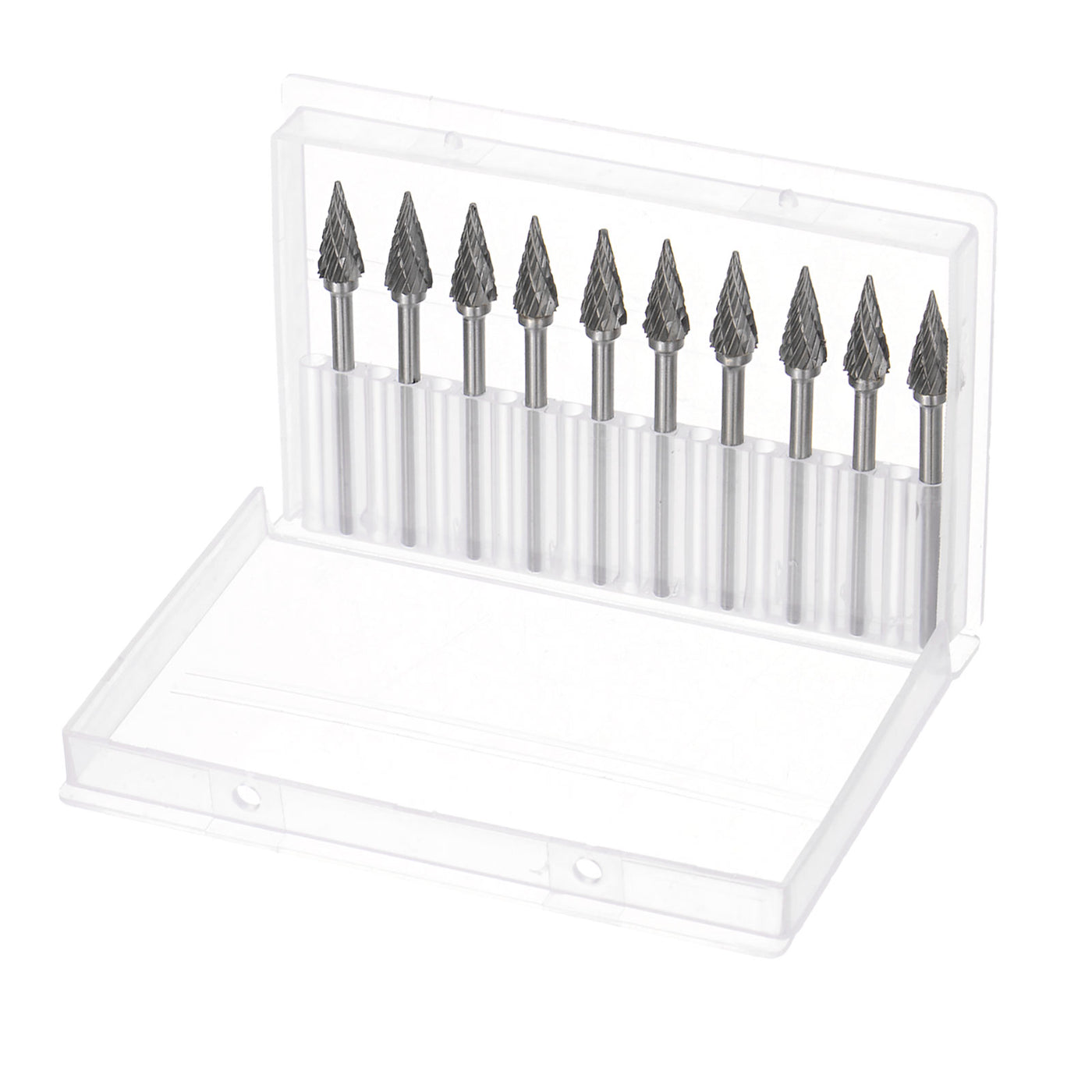 Harfington 10pcs 1/4" (6mm) Head 1/8" (3mm) Shank M-Shape Double Cut Carbide Rotary Burrs