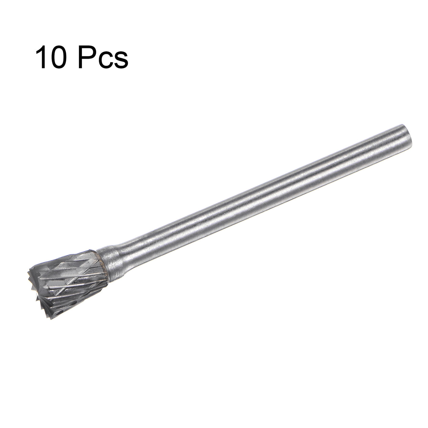 Harfington 10pcs 1/4" (6mm) Head 1/8" (3mm) Shank N-Shape Double Cut Carbide Rotary Burrs