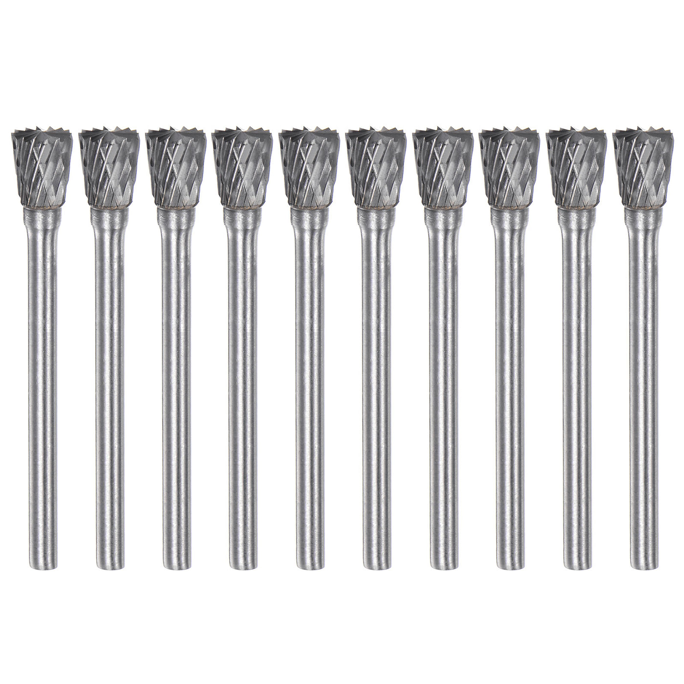 Harfington 10pcs 1/4" (6mm) Head 1/8" (3mm) Shank N-Shape Double Cut Carbide Rotary Burrs