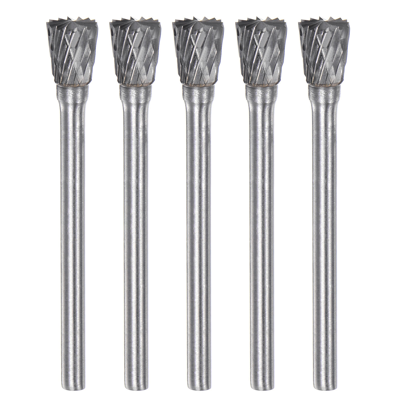 Harfington 5pcs 1/4" (6mm) Head 1/8" (3mm) Shank N-Shape Double Cut Carbide Rotary Burrs