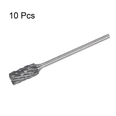 Harfington 10pcs 1/4" Head 3/32" (2.35mm) Shank A-Shape Double Cut Carbide Rotary Burrs