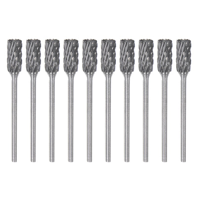 Harfington 10pcs 1/4" Head 3/32" (2.35mm) Shank A-Shape Double Cut Carbide Rotary Burrs