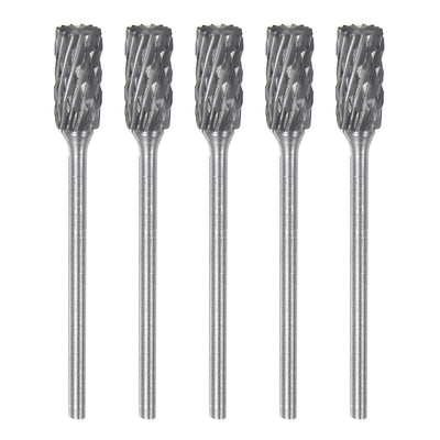 Harfington 5pcs 1/4" (6mm) Head 3/32" (2.35mm) Shank A-Shape Double Cut Carbide Rotary Burr