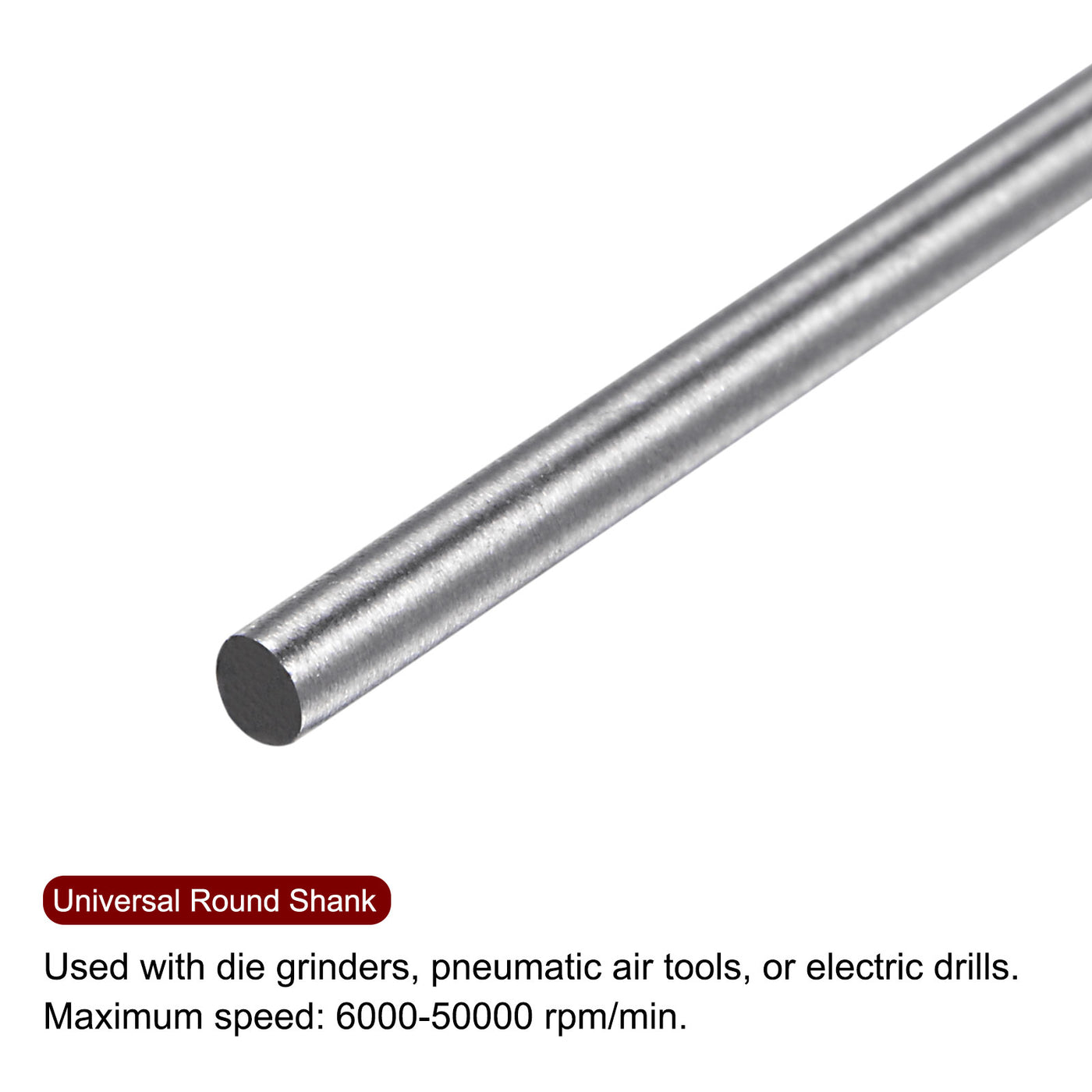 Harfington 10pcs 1/4" Head 3/32" (2.35mm) Shank C-Shape Double Cut Carbide Rotary Burrs