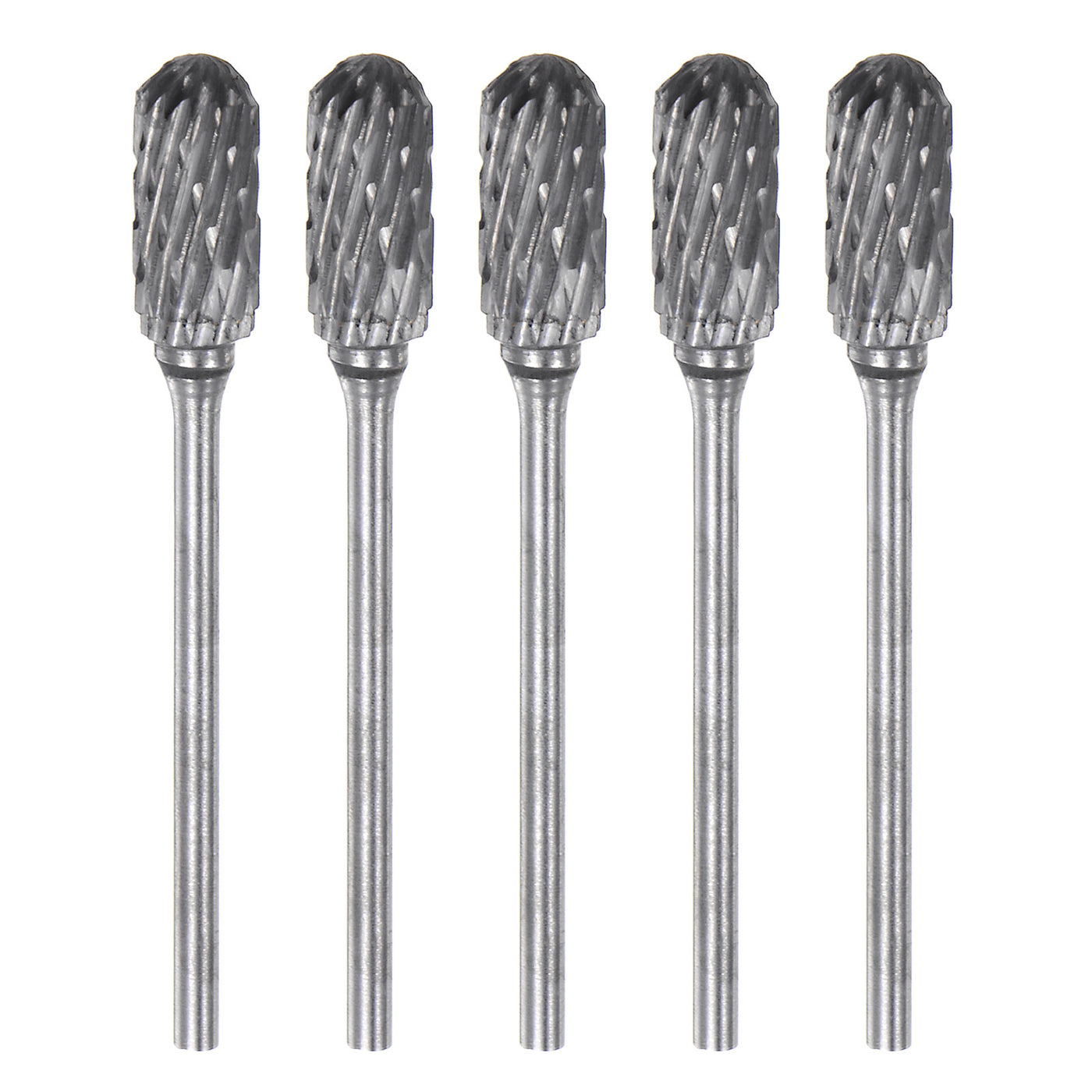 Harfington 5pcs 1/4" (6mm) Head 3/32" (2.35mm) Shank C-Shape Double Cut Carbide Rotary Burr