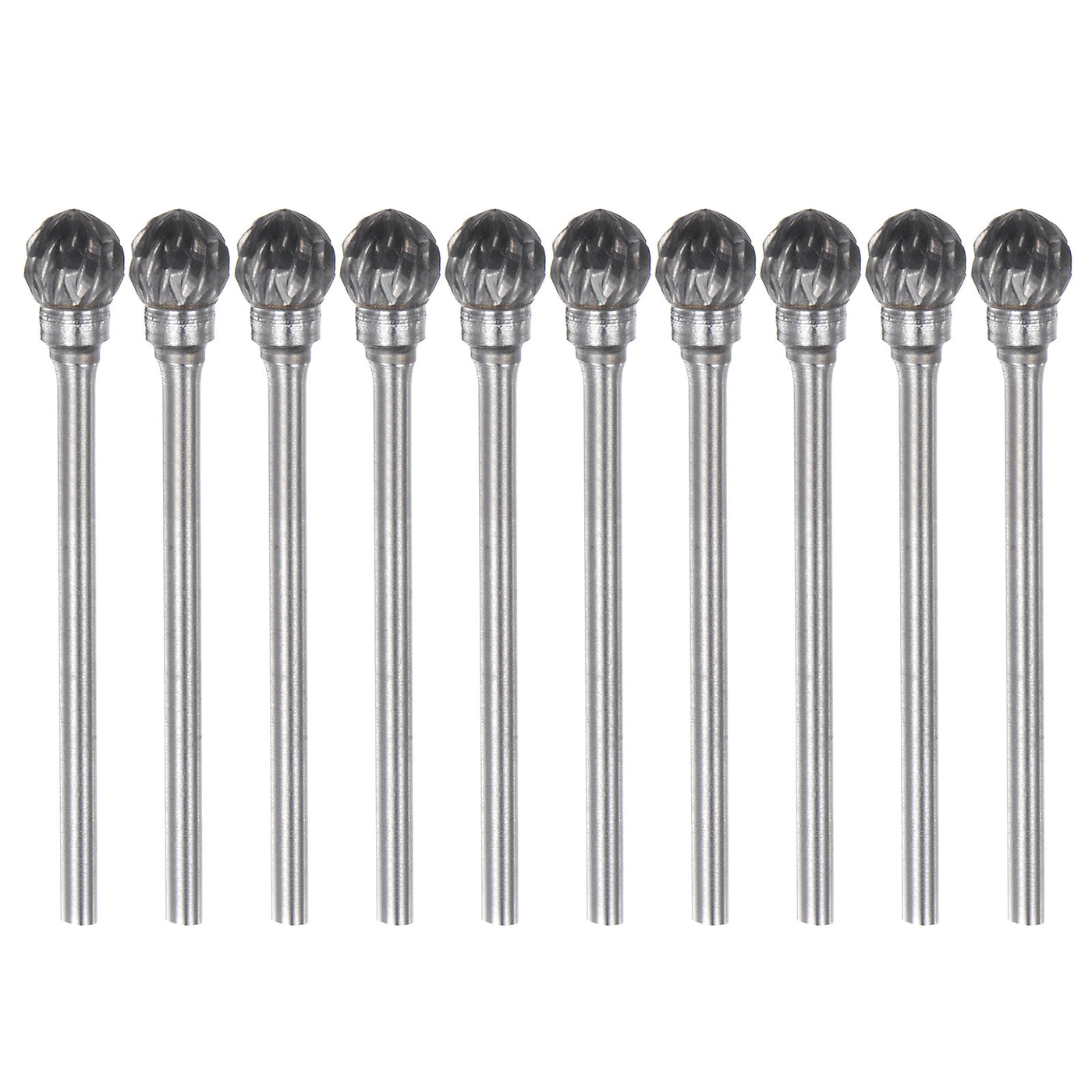 Harfington 10pcs 1/4" Head 3/32" (2.35mm) Shank D-Shape Double Cut Carbide Rotary Burrs