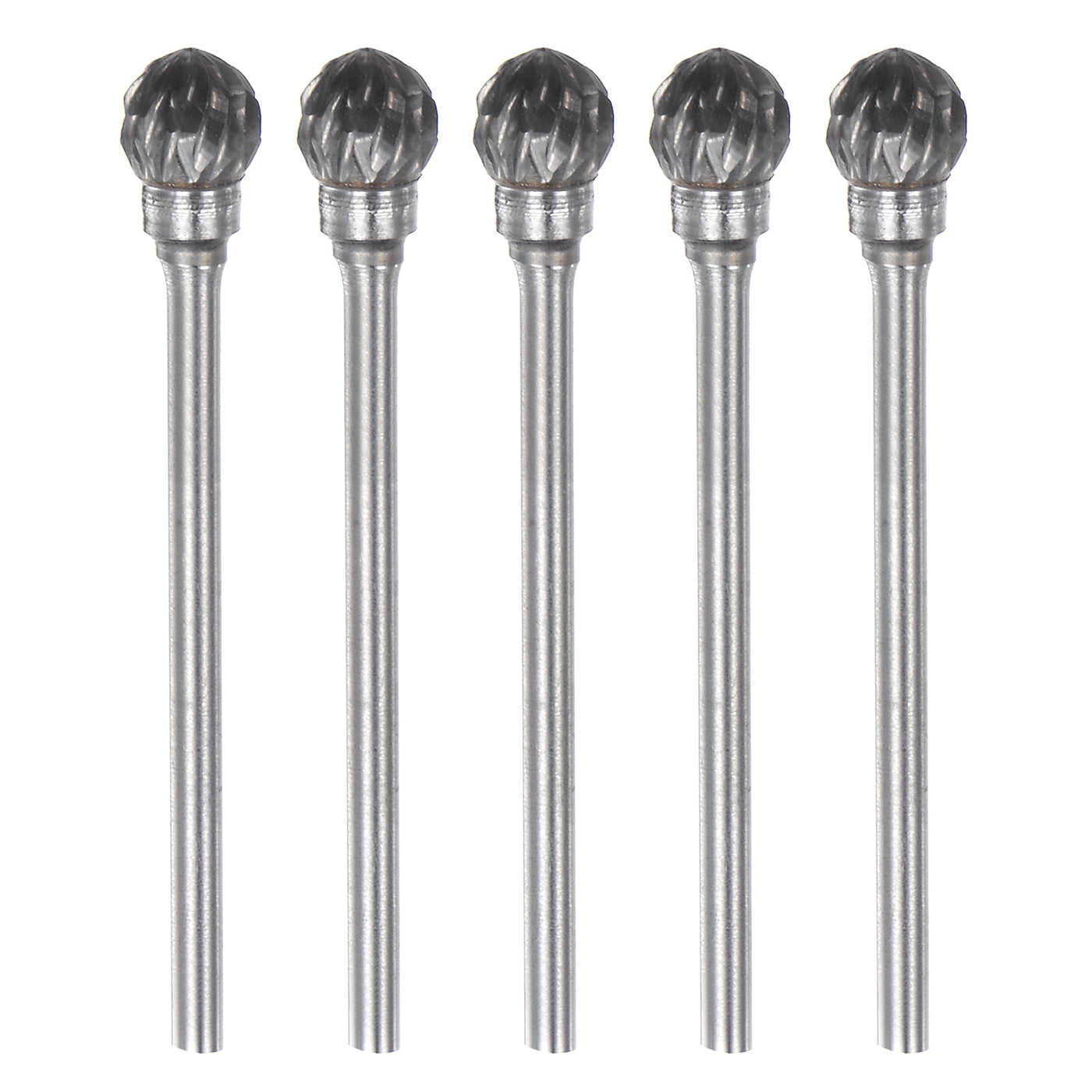 Harfington 5pcs 1/4" (6mm) Head 3/32" (2.35mm) Shank D-Shape Double Cut Carbide Rotary Burr