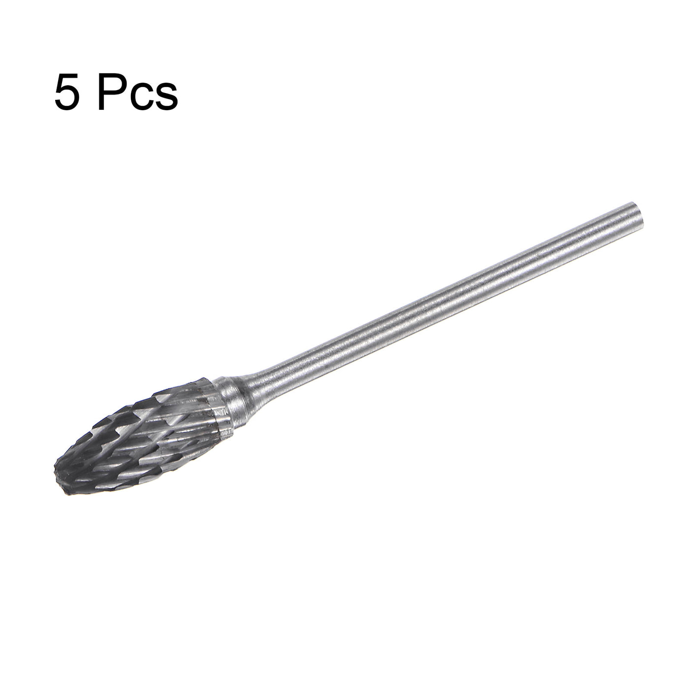 Harfington 5pcs 1/4" (6mm) Head 3/32" (2.35mm) Shank H-Shape Double Cut Carbide Rotary Burr