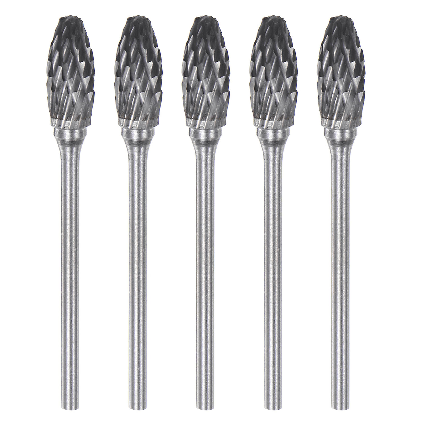 Harfington 5pcs 1/4" (6mm) Head 3/32" (2.35mm) Shank H-Shape Double Cut Carbide Rotary Burr