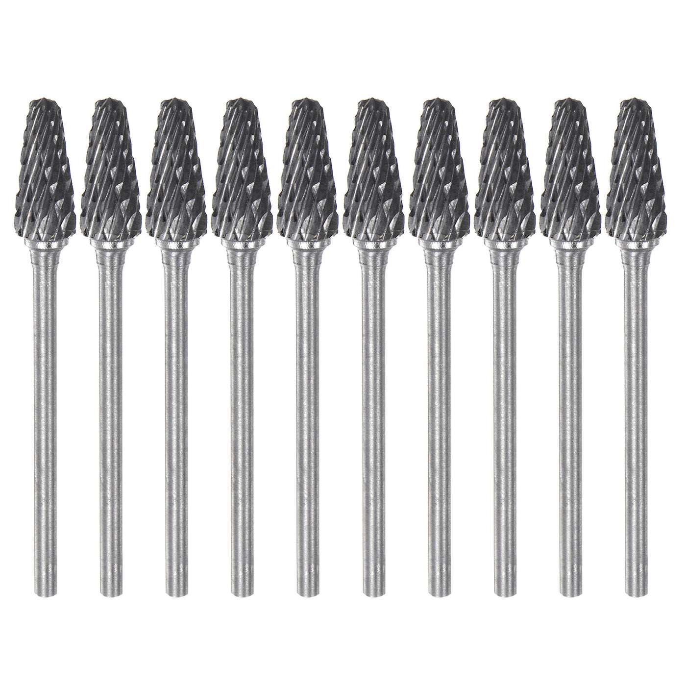 Harfington 10pcs 1/4" Head 3/32" (2.35mm) Shank L-Shape Double Cut Carbide Rotary Burrs