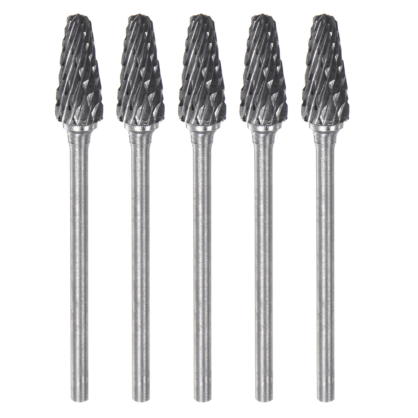 Harfington 5pcs 1/4" (6mm) Head 3/32" (2.35mm) Shank L-Shape Double Cut Carbide Rotary Burr