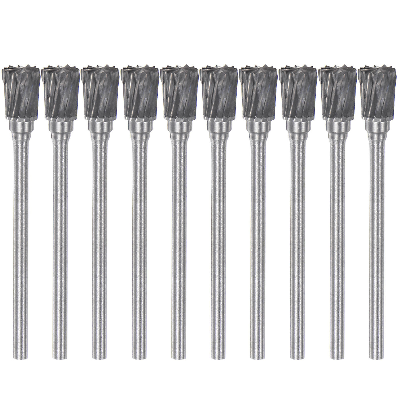 Harfington 10pcs 1/4" Head 3/32" (2.35mm) Shank N-Shape Double Cut Carbide Rotary Burrs