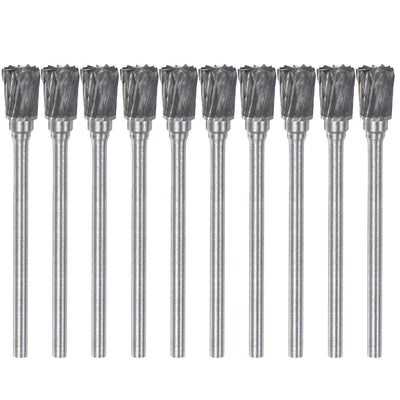 Harfington 10pcs 1/4" Head 3/32" (2.35mm) Shank N-Shape Double Cut Carbide Rotary Burrs