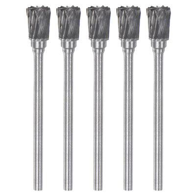 Harfington 5pcs 1/4" (6mm) Head 3/32" (2.35mm) Shank N-Shape Double Cut Carbide Rotary Burr