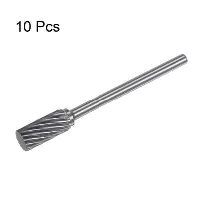 Harfington 10pcs 1/4" (6mm) Head 1/8" (3mm) Shank A-Shape Single Cut Carbide Rotary Burrs